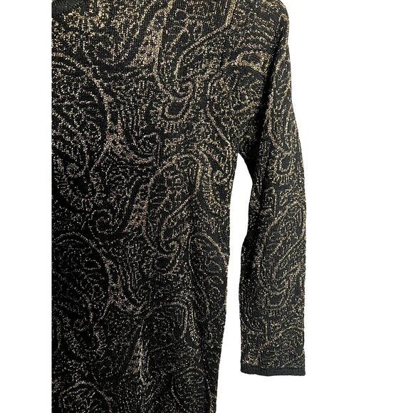 Liz Wear Small Sweater Wool Blend Black Sparkly Goth Holiday Party Y2K - Picture 5 of 16